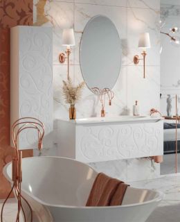 Пенал подвесной Clarberg Elegance EL0504 40x133см белый